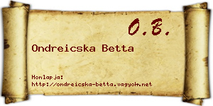 Ondreicska Betta névjegykártya